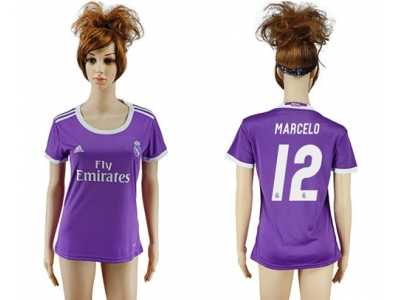 Women's Real Madrid #12 Marcelo Away Soccer Club Jersey2