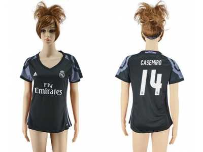 Women's Real Madrid #14 Casemiro Sec Away Soccer Club Jersey