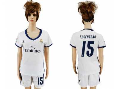 Women's Real Madrid #15 F.Coentrao Home Soccer Club Jersey1