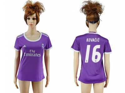 Women's Real Madrid #16 Kovacic Away Soccer Club Jersey1
