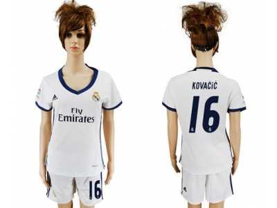 Women's Real Madrid #16 Kovacic Home Soccer Club Jersey2