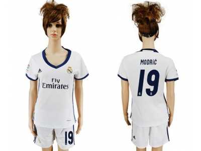 Women's Real Madrid #19 Modric Home Soccer Club Jersey3