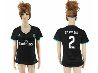 Women's Real Madrid #2 Carvajal Away Soccer Club Jersey1