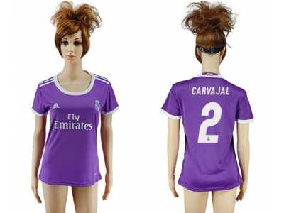 Women's Real Madrid #2 Carvajal Away Soccer Club Jersey2