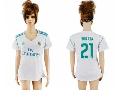 Women's Real Madrid #21 Morata Home Soccer Club Jersey1
