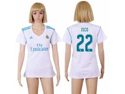 Women's Real Madrid #22 Isco Home Soccer Club Jersey
