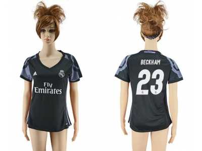 Women's Real Madrid #23 Beckham Sec Away Soccer Club Jersey