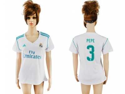 Women\'s Real Madrid #3 Pepe Home Soccer Club Jersey