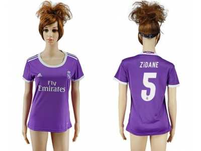 Women's Real Madrid #5 Zidane Away Soccer Club Jersey2