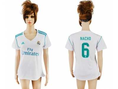 Women's Real Madrid #6 Nacho Home Soccer Club Jersey1