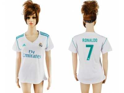 Women's Real Madrid #7 Ronaldo Home Soccer Club Jersey1