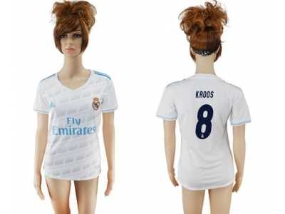 Women's Real Madrid #8 Kroos Home Soccer Club Jersey2