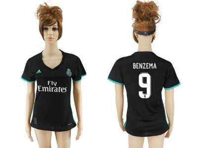 Women's Real Madrid #9 Benzema Away Soccer Club Jersey1