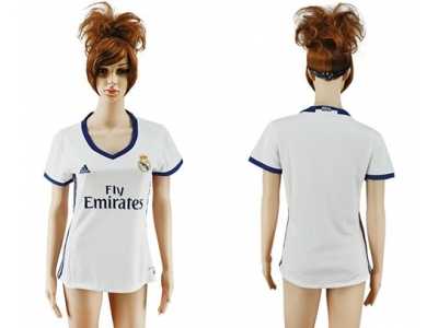 Women's Real Madrid Blank Home Soccer Club Jersey6
