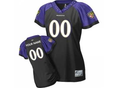 Customized Baltimore Ravens Jersey Women Field Flirt Fashion Football