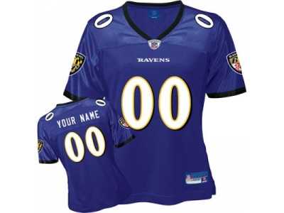 Customized Baltimore Ravens Jersey Women Team Color Football