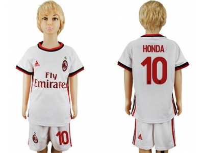 AC Milan #10 Honda Away Kid Soccer Club Jersey