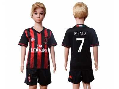 AC Milan #7 Menez Home Kid Soccer Club Jersey
