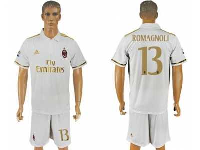 AC Milan #13 Romagnoli Away Soccer Club Jersey1