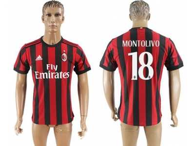 AC Milan #18 Montolivo Home Soccer Club Jersey1
