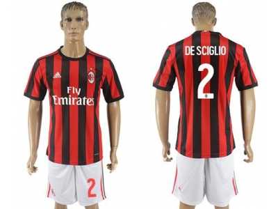 AC Milan #2 DE Sciglio Home Soccer Club Jersey