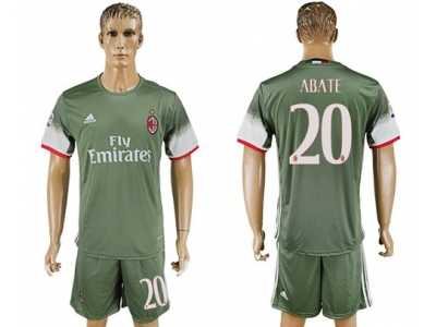 AC Milan #20 Abate Sec Away Soccer Club Jersey