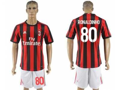 AC Milan #80 Ronaldinho Home Soccer Club Jersey