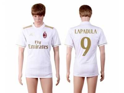 AC Milan #9 Lapadula Away Soccer Club Jersey1