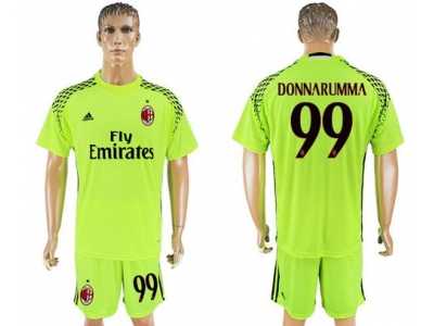 AC Milan #99 Donnarumma Shiny Green Goalkeeper Soccer Club Jersey