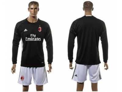 AC Milan Blank Black Goalkeeper Long Sleeves Soccer Club Jersey1