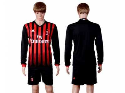 AC Milan Blank Home Long Sleeves Soccer Club Jersey1