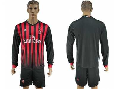 AC Milan Blank Home Long Sleeves Soccer Club Jersey3