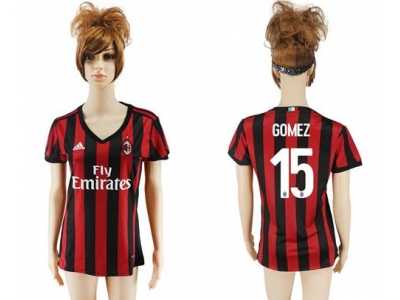 Women's AC Milan #15 Gomez Home Soccer Club Jersey