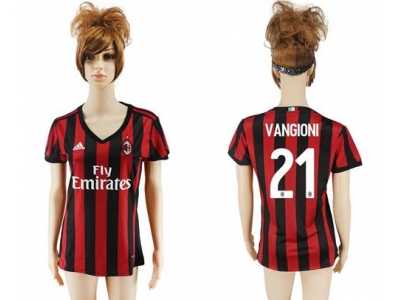 Women's AC Milan #21 Vangioni Home Soccer Club Jersey