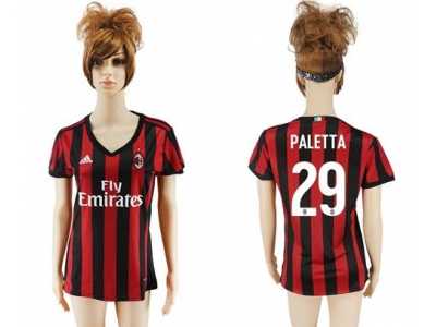 Women's AC Milan #29 Paletta Home Soccer Club Jersey