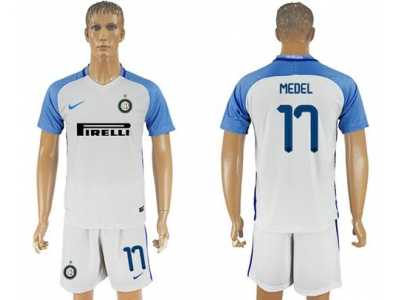 Inter Milan #17 Medel White Away Soccer Club Jersey1