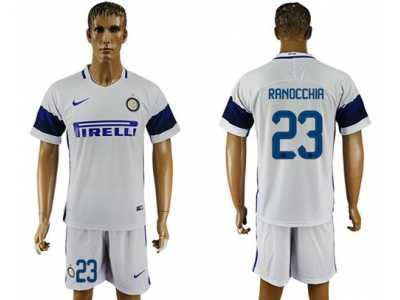 Inter Milan #23 Ranocchia White Away Soccer Club Jersey3