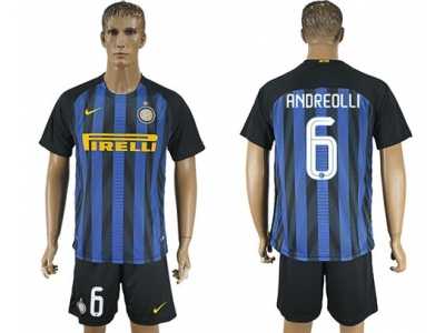 Inter Milan #6 Andreolli Home Soccer Club Jersey