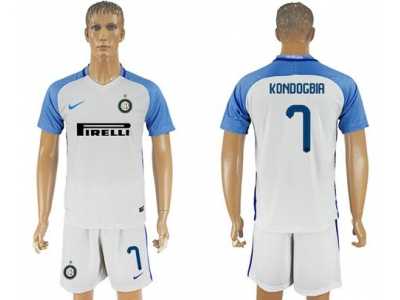 Inter Milan #7 Kondogbia White Away Soccer Club Jersey1