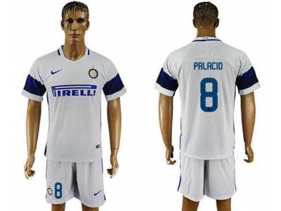 Inter Milan #8 Palacio White Away Soccer Club Jersey3