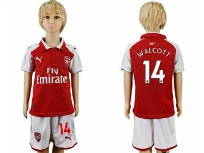 Arsenal #14 Walcott Home Kid Soccer Club Jersey
