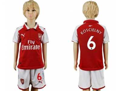 Arsenal #6 Koscielny Home Kid Soccer Club Jersey