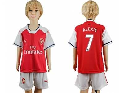 Arsenal #7 Alexis Home Kid Soccer Club Jersey1