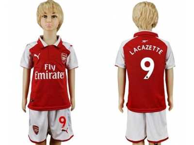 Arsenal #9 Lacazette Home Kid Soccer Club Jersey