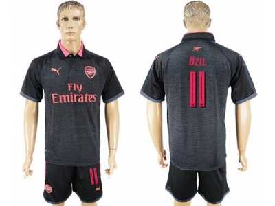Arsenal #11 Ozil Black Red Soccer Club Jersey1