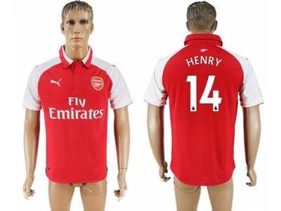 Arsenal #14 Henry Home Soccer Club Jersey1