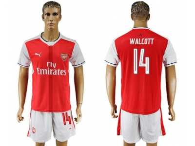 Arsenal #14 Walcott Champions League Home Soccer Club Jersey