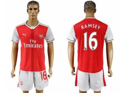 Arsenal #16 Ramsey Home Soccer Club Jersey