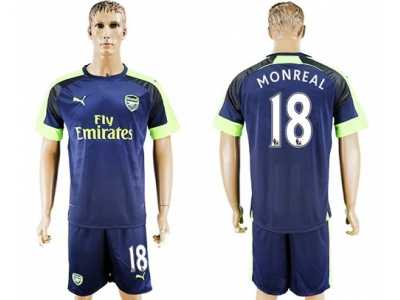 Arsenal #18 Monreal Sec Away Soccer Club Jersey2