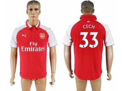 Arsenal #33 Cech Home Soccer Club Jersey1